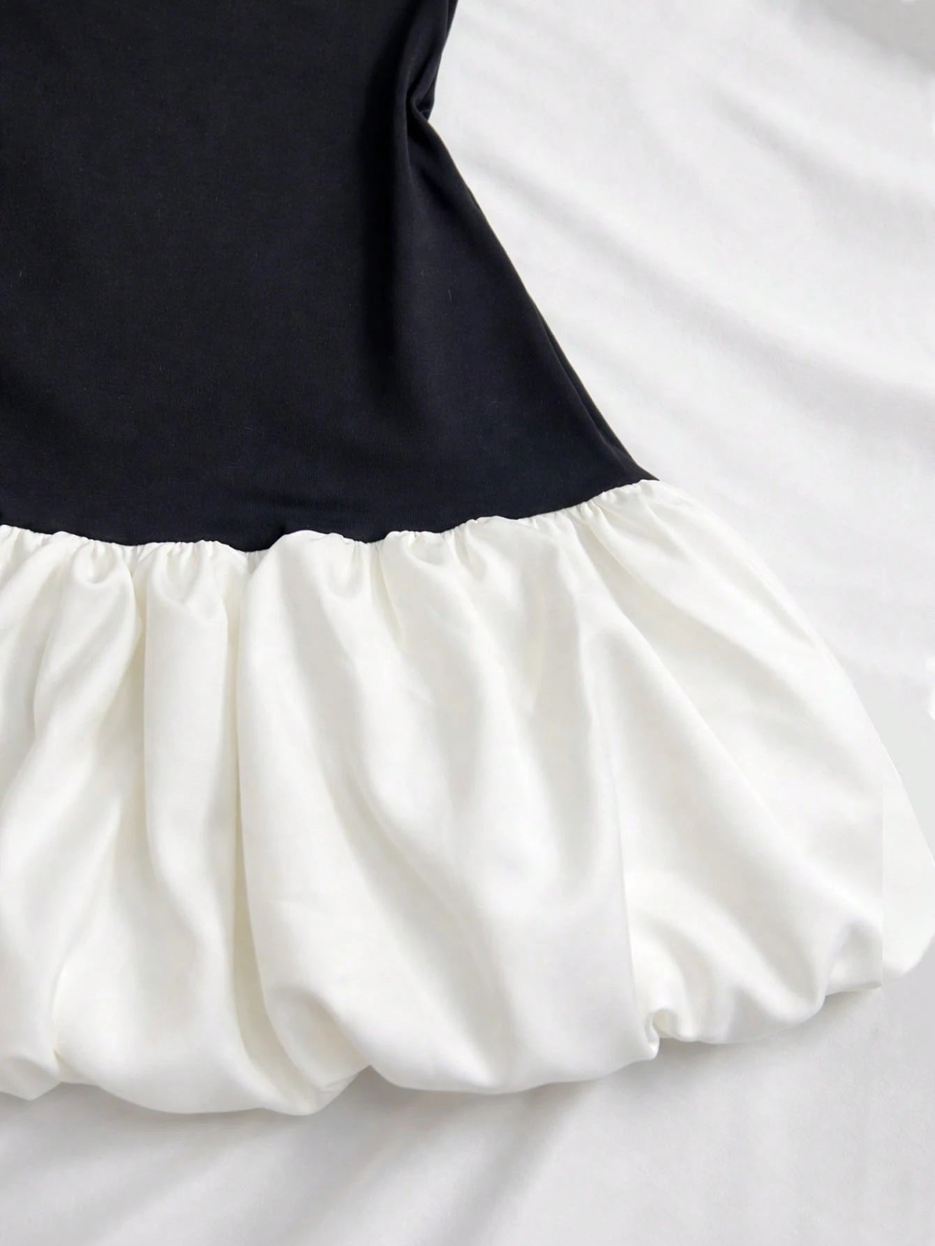 Qadelle Women's Bandeau Colorblock Puff Hem Knit Dress With Waist Cincher, Elegant Cocktail Dress For Wedding Events Zoey Clothing Zanea Dress For Women Yisikado Dress Women's Gown Z9v7r Women's Gown