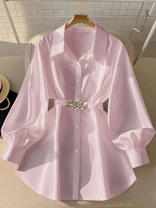 Qadelle Women Single-Breasted Long Sleeve Casual/Office Shirt Fall Cloth For Women