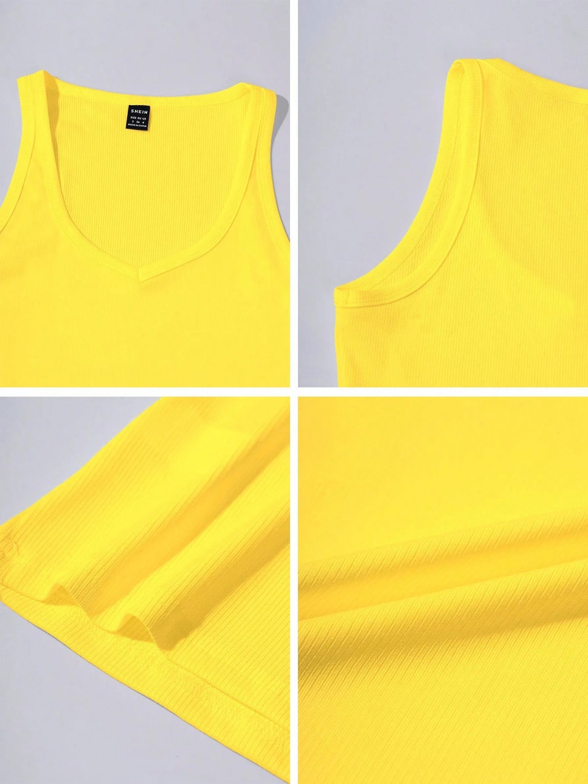 Raffinéa Sleek & Sexy Bodycon Knit Sports Tank Yellow Top