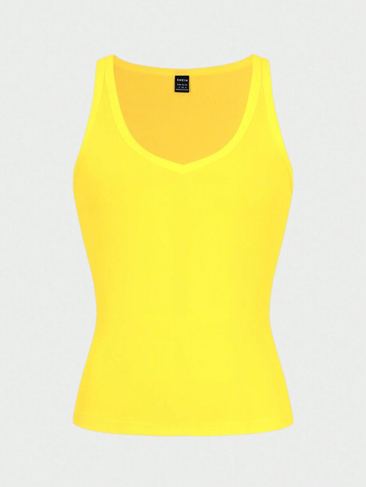 Raffinéa Sleek & Sexy Bodycon Knit Sports Tank Yellow Top