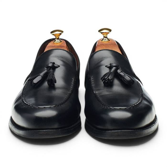 'Ramsden' Black Leather Tassel Loafers UK 10 F