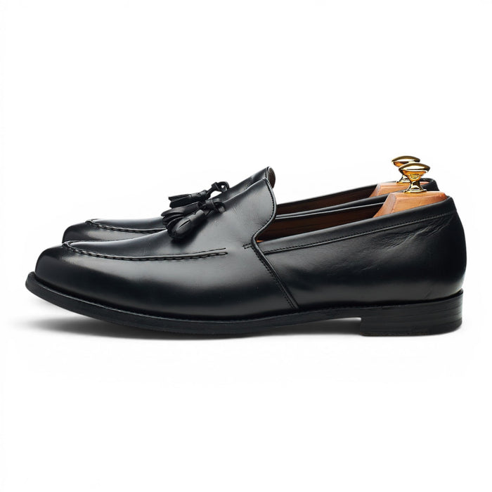'Ramsden' Black Leather Tassel Loafers UK 10 F