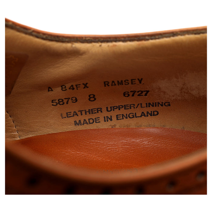 'Ramsey' Tan Brown Leather Oxford Brogues UK 8 FX