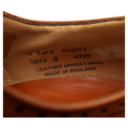'Ramsey' Tan Brown Leather Oxford Brogues UK 8 FX