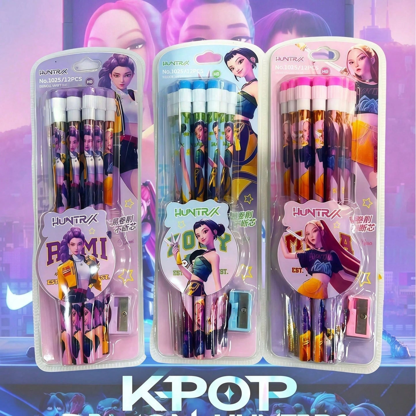 Random Colored Anime Character Wooden Pencil With Pencil Sharpener, Student Writing HB Pencil, Office And Drawing Supplies, Random Colored Eraser Cap, School Supplies, Back To School, Random Shipment