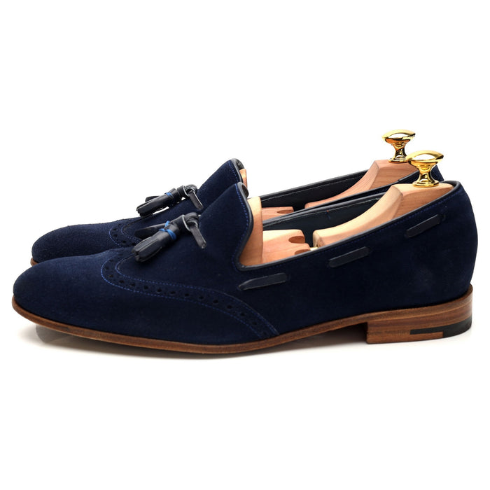 'Ray' Navy Blue Suede Tassel Loafers UK 7.5 F