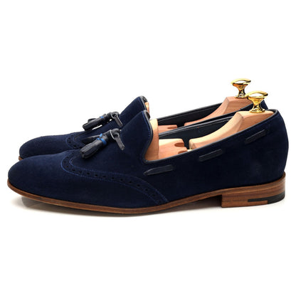 'Ray' Navy Blue Suede Tassel Loafers UK 7.5 F