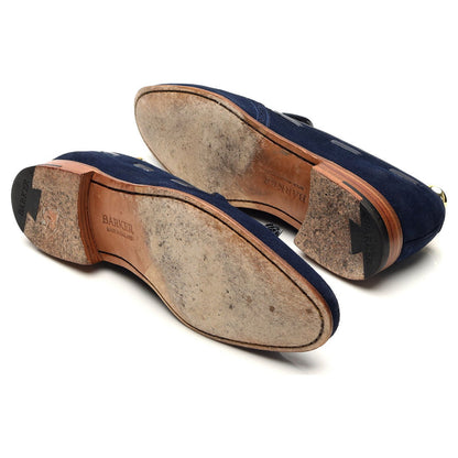 'Ray' Navy Blue Suede Tassel Loafers UK 7.5 F