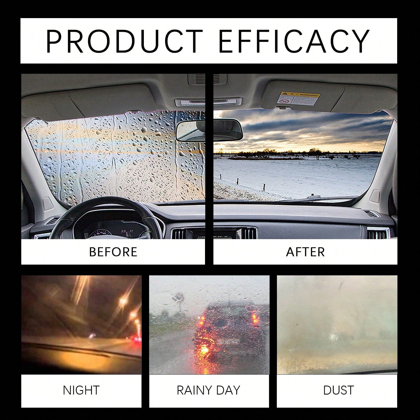 rayhong 100ml Car Windshield Spray- Water Repellent, Anti-Fog, Streak-Free Cleaner For Auto Glass, Enhanced Visibility In Rainy Weather & All-Season Driving,Car Acessesories Women,Car Stuff,Car Acess