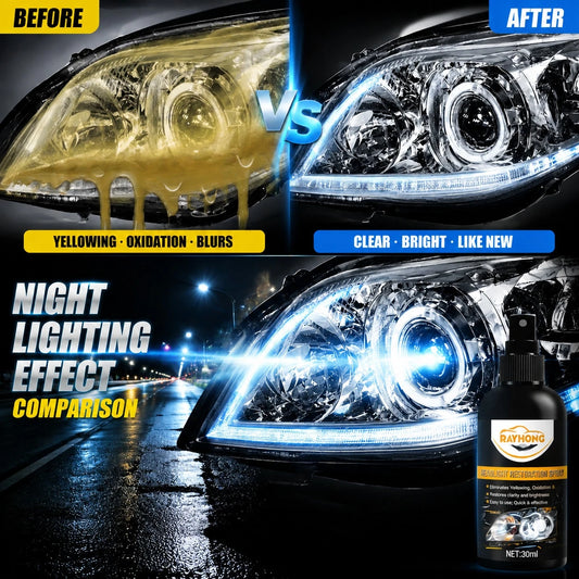 rayhong Headlight Repair, Universal Headlight Restoration Kit- Removes Yellowing And Scratches, Restores Clarity- Car Headlamp Polishing & Cleaning Solution For All Vehicle Types