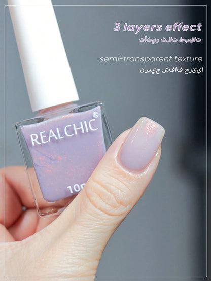 REALCHIC 10ml/Bottle Color Changing Chameleon Purple Water-Based Nail Polish, Quick Drying, Long Lasting, Peel-Off, Suitable For Women & Girls Nail Art, Spring/Summer Manicure, Holiday Gift