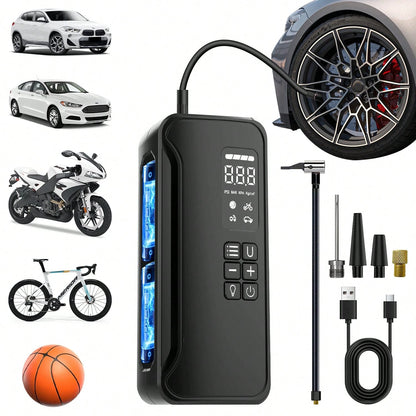 Rechargeable Tire Inflator, 20000mAh Battery Powered, Car Acessesories For Cars, Motorcycles, Bikes, Car Acessesories Women Love The Option, Herramientas De Trabajo For Home Garage Use, Great Mother'
