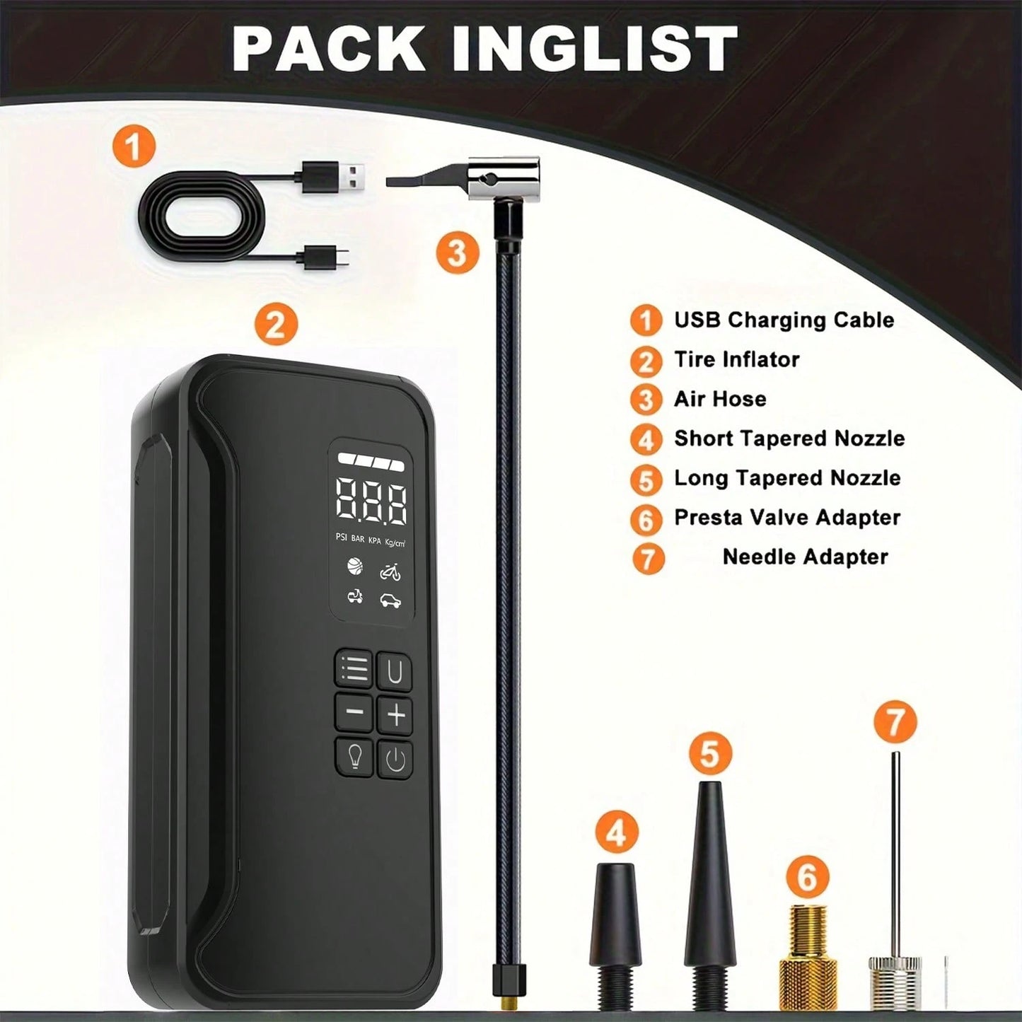 Rechargeable Tire Inflator, 20000mAh Battery Powered, Car Acessesories For Cars, Motorcycles, Bikes, Car Acessesories Women Love The Option, Herramientas De Trabajo For Home Garage Use, Great Mother'