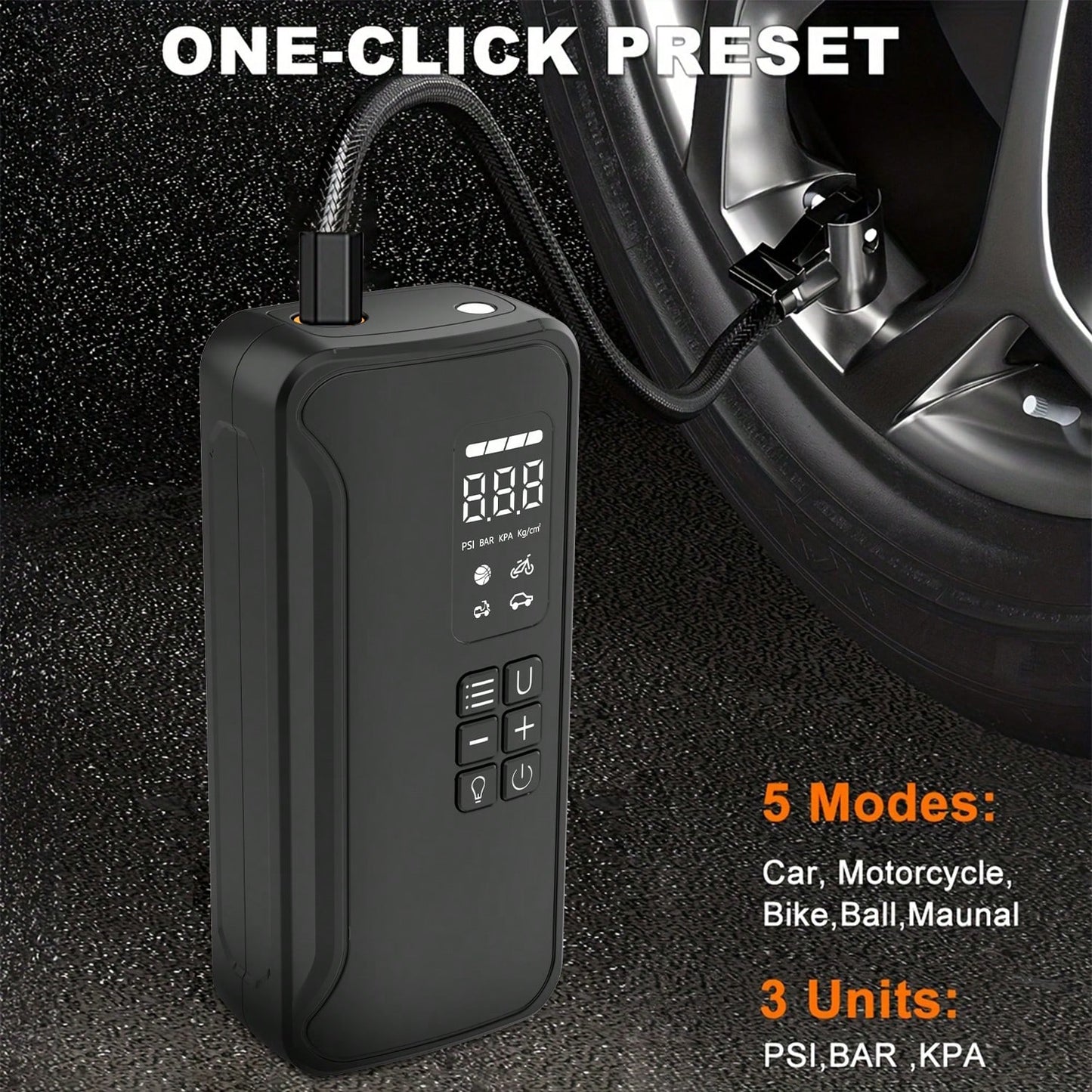 Rechargeable Tire Inflator, 20000mAh Battery Powered, Car Acessesories For Cars, Motorcycles, Bikes, Car Acessesories Women Love The Option, Herramientas De Trabajo For Home Garage Use, Great Mother'
