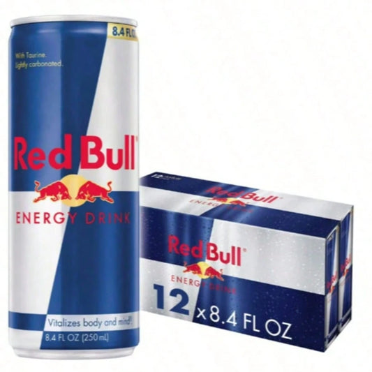 Red Bull Energy Drink – 80mg Caffeine, 8.4 Fl. Oz., Pack Of 12 Cans