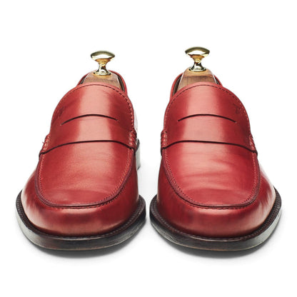Red Leather Loafers UK 7.5