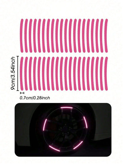 Reflective Wheel Rim Stickers, Tire Strip Stickers, Suitable For Cars, Motorcycles, Bicycles Night Visibility, Car Wheel Rim Reflective Stickers, Creative, Motorcycles, Electric Vehicles, Modification