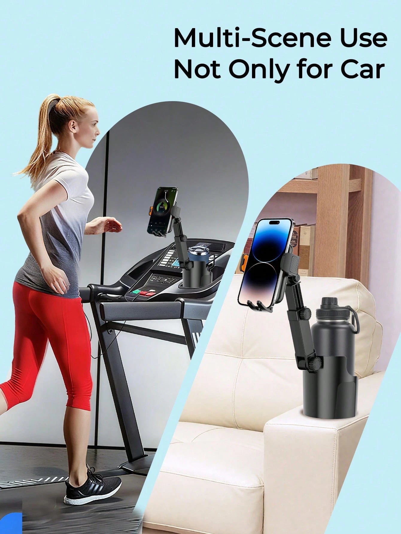 REMAX 2-In-1 Car Cup Holder Extender, Universal Adjustable Cup Holder, Quick 1 Second Installation, Adjustable Height And Angle, Fits 7.5-10cm Cups, Non-Slip Retractable Car Accessory For Car, Treadmi