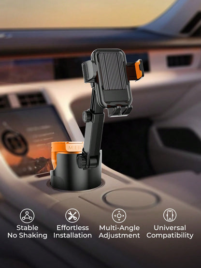 REMAX 2-In-1 Car Cup Holder Extender, Universal Adjustable Cup Holder, Quick 1 Second Installation, Adjustable Height And Angle, Fits 7.5-10cm Cups, Non-Slip Retractable Car Accessory For Car, Treadmi