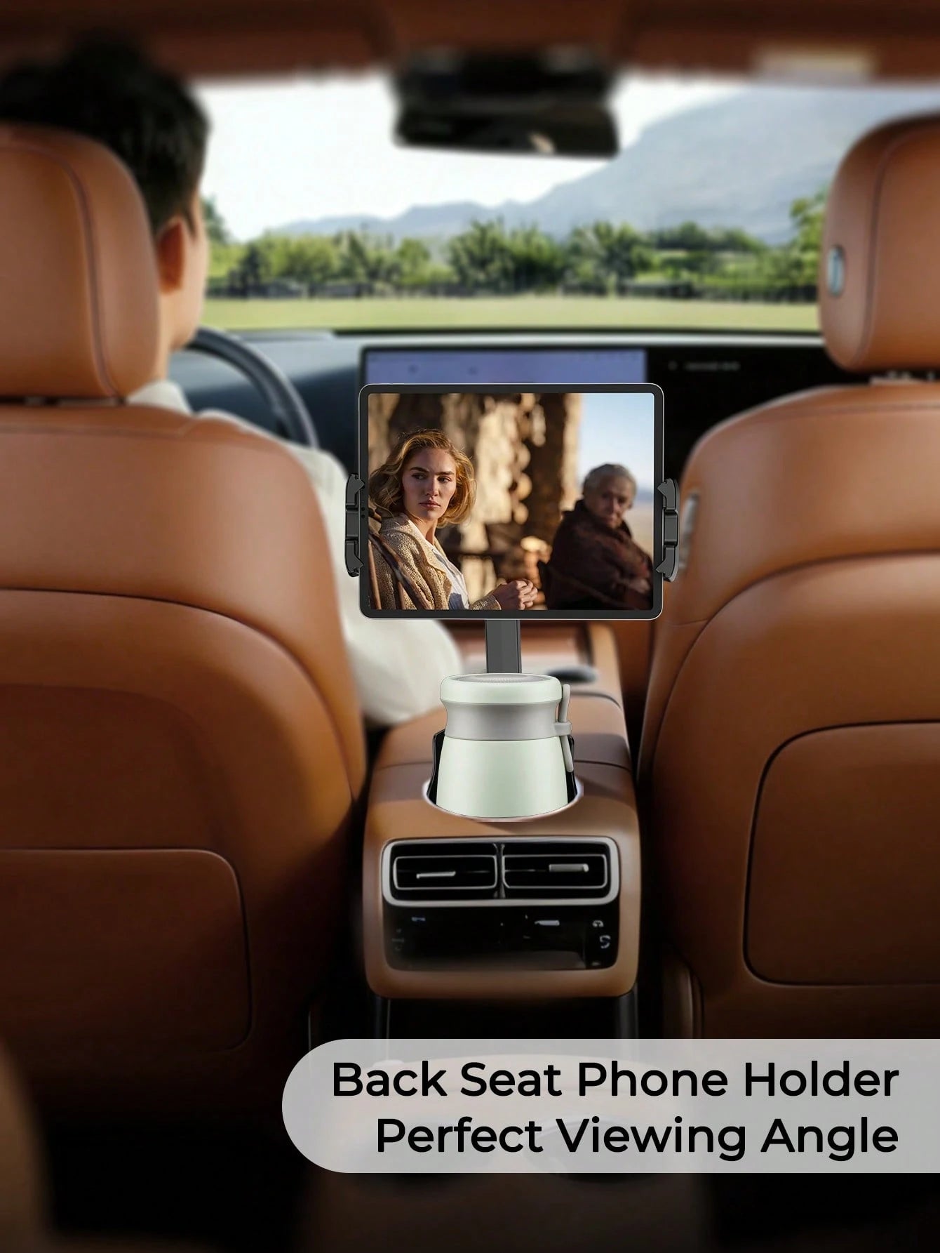 REMAX 4.7-9.4 Inch Phone/Tablet Cup Holder, Multi-Angle & Height Adjustable, Stable Non-Slip, Fits 7.5cm-10cm Cup Bottom, 360° Rotation, 1-Second Installation, Extendable Car Accessory, Car Organizer