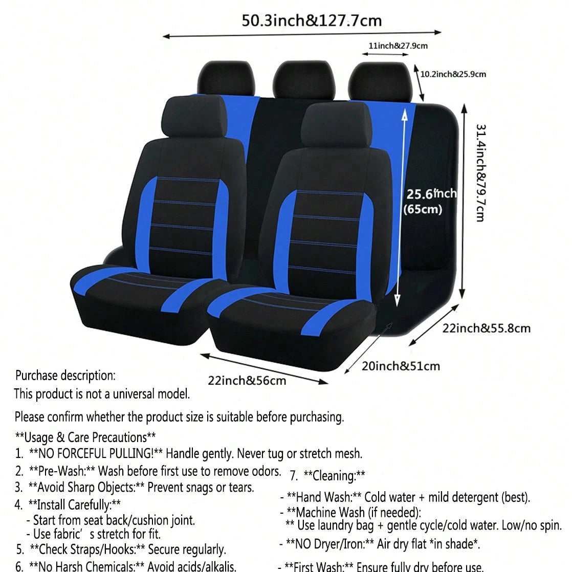 REMAX 9pcs Polyester Fabric Car Seat Covers, Compatible With Airbags, Universal Fit Seat Cushions, Car Accessories, New Design For Women