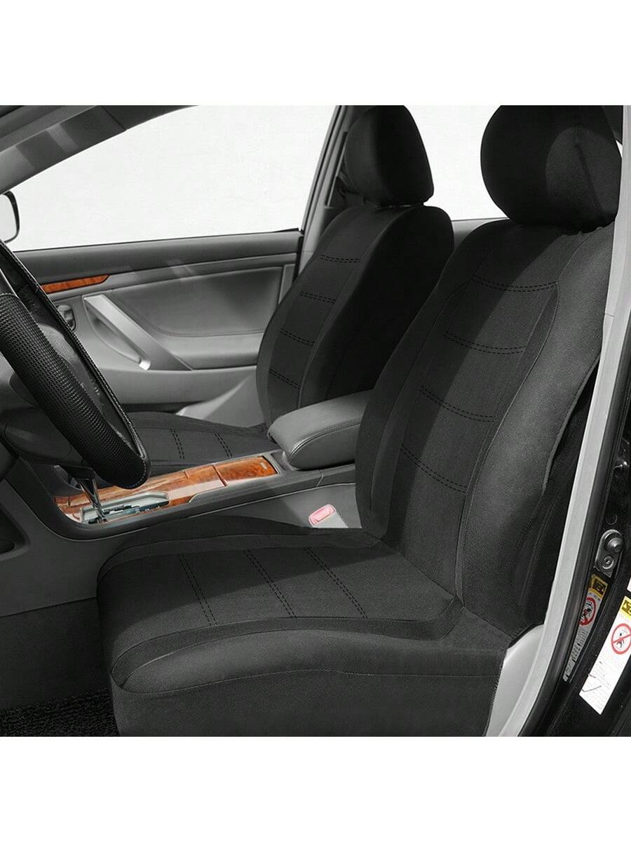 REMAX 9pcs Polyester Fabric Car Seat Covers, Compatible With Airbags, Universal Fit Seat Cushions, Car Accessories, New Design For Women