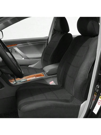 REMAX 9pcs Polyester Fabric Car Seat Covers, Compatible With Airbags, Universal Fit Seat Cushions, Car Accessories, New Design For Women