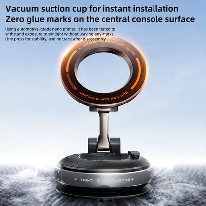 REMAX Vacuum Magnetic Car Phone Holder, Strong Suction Mount With 3-Axis Folding Arm, 720° Rotation Adjustable Smartphone Stand, Aviation Aluminum Alloy Support, Stable Dashboard Windshield Desk Mount