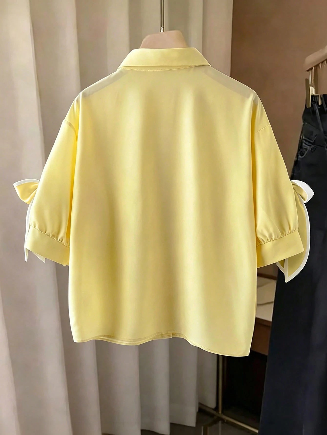 Resyla Elegant Bowknot Decor Shirt, Summer