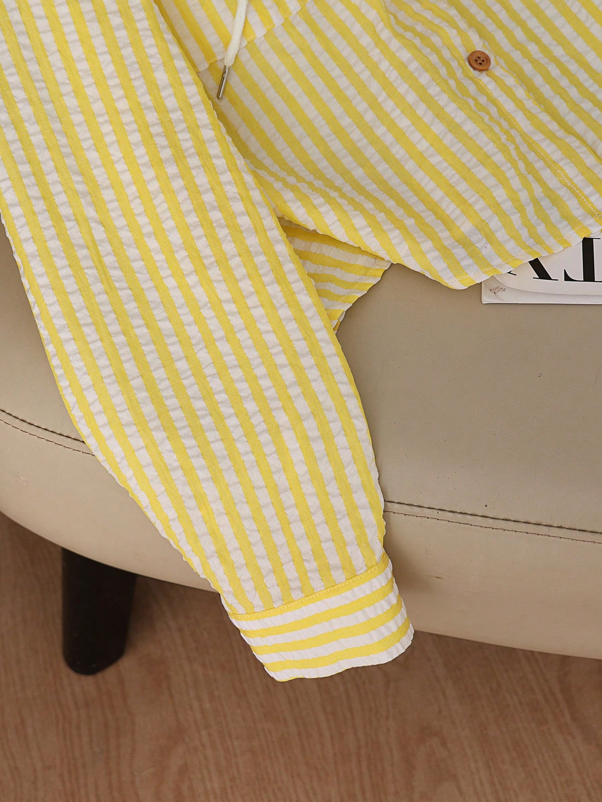 Resyla New Blue Striped Loose Hooded Shirt, Sun Protection