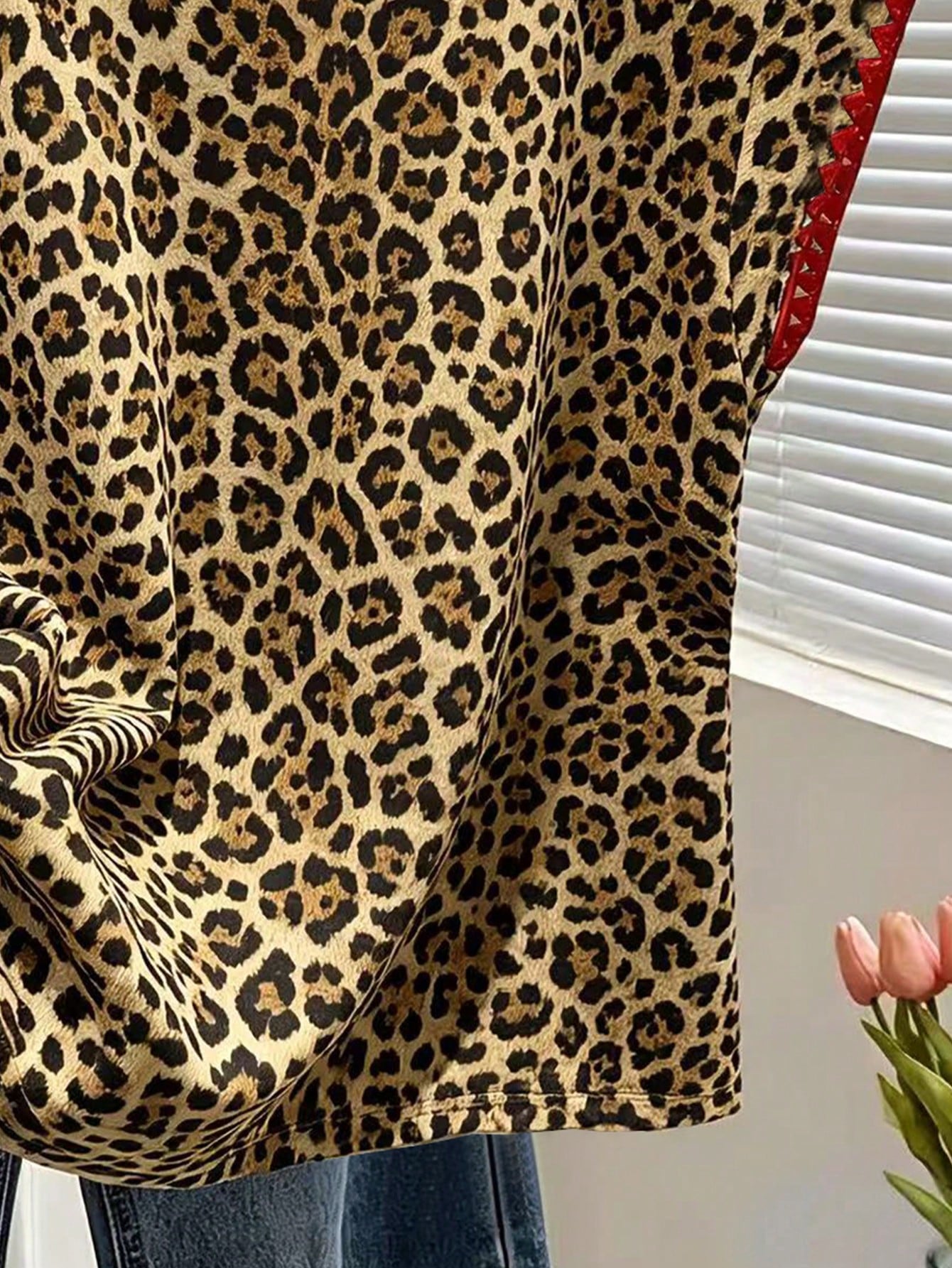 Resyla New Colorblock Leopard Print Short Sleeve T-Shirt, Spring/Summer Embroidered Apparel