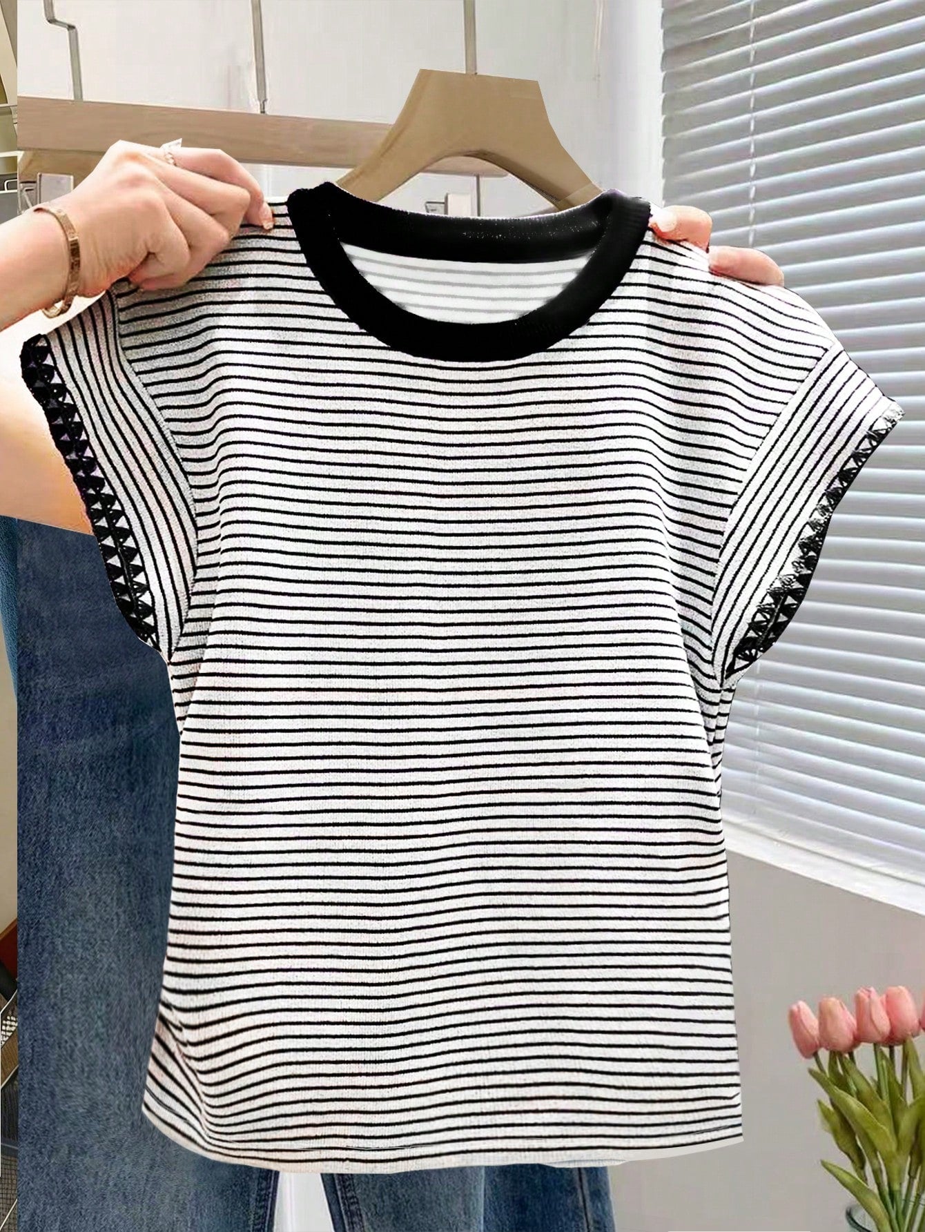Resyla New Colorblock Leopard Print Short Sleeve T-Shirt, Spring/Summer Embroidered Apparel