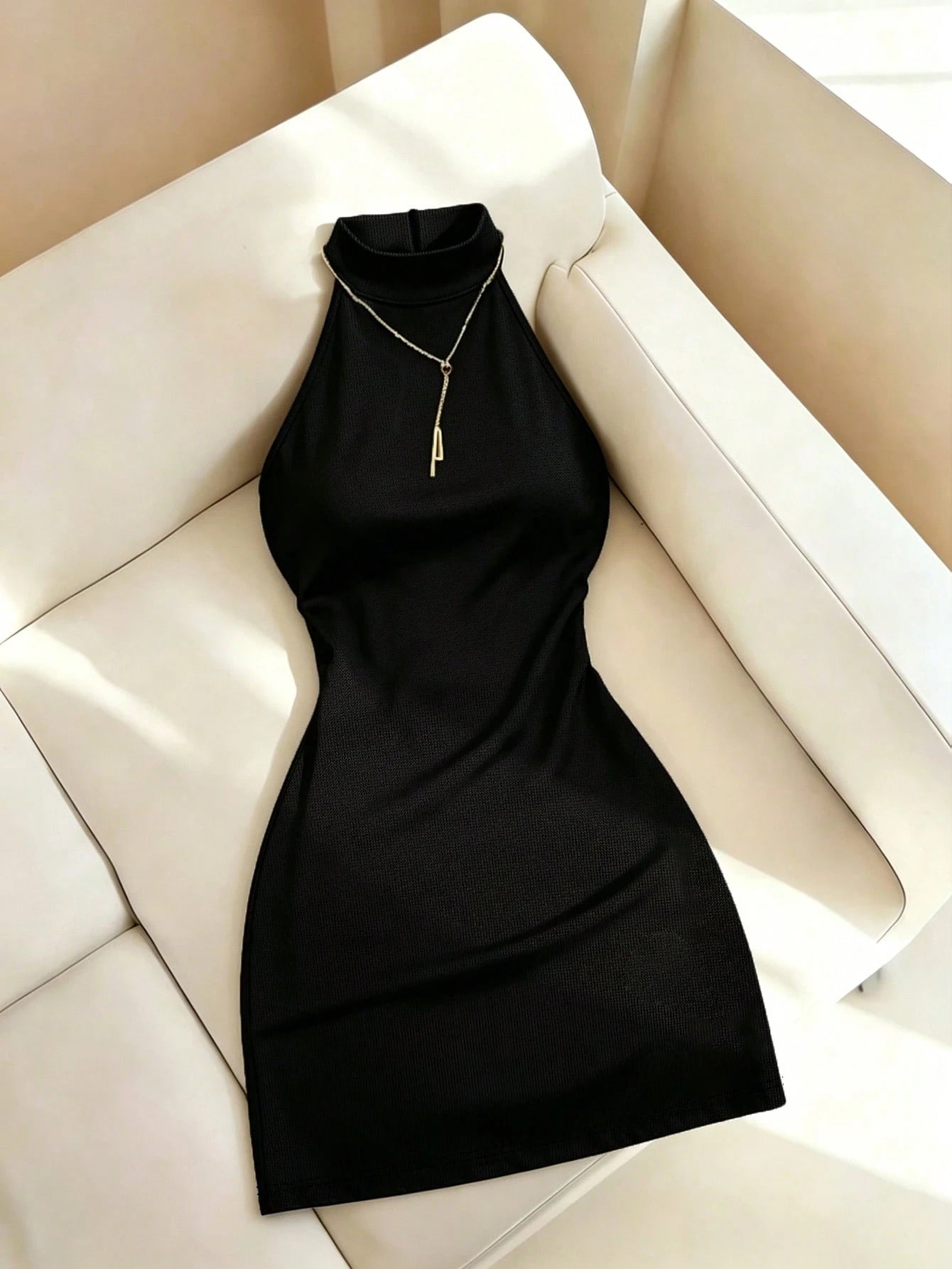 Resyla Women's Letter & Number Print Halter Casual Date Party Mini Dress