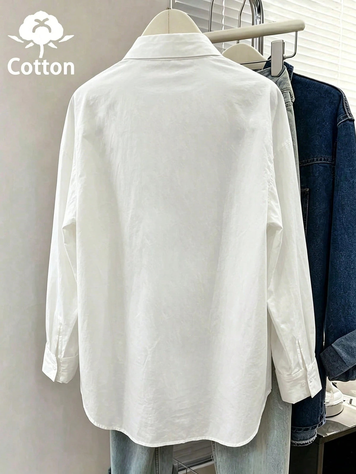 Resyla Women's Loose Long Sleeve Casual Shirt, Fresh Collegiate Style Blouse