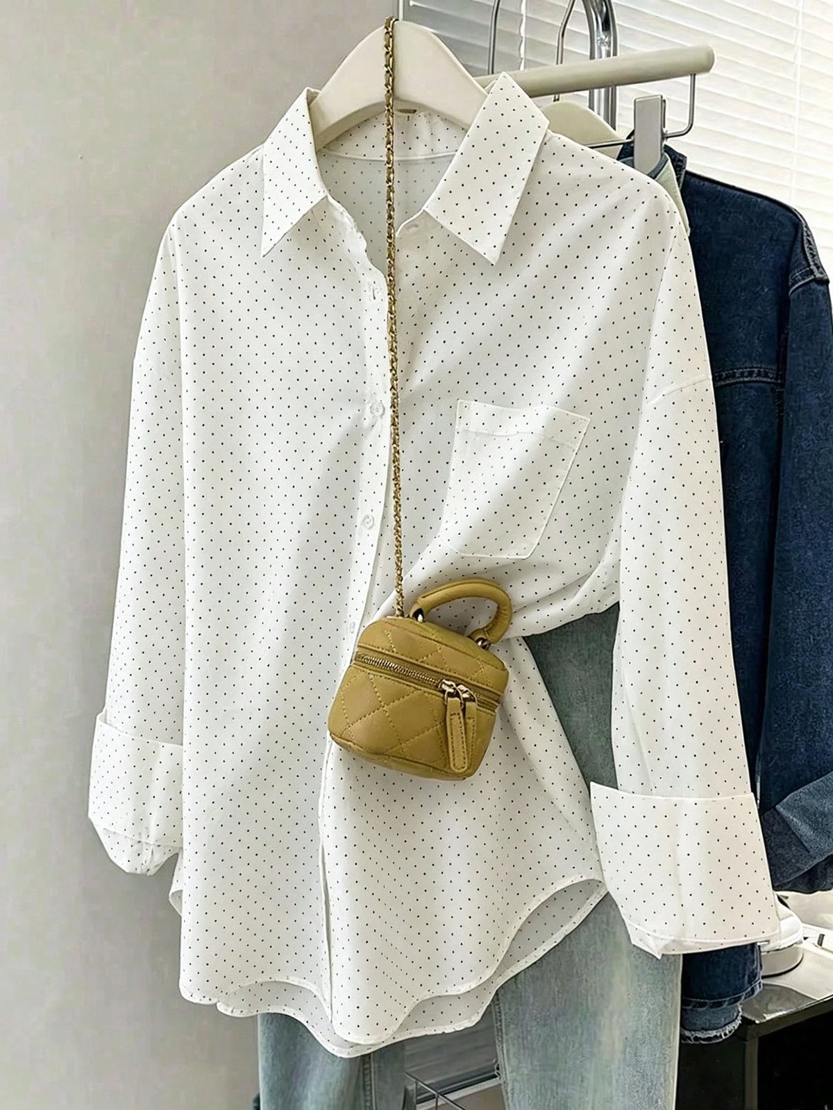 Resyla Women's Loose Long Sleeve Casual Shirt, Fresh Collegiate Style Blouse