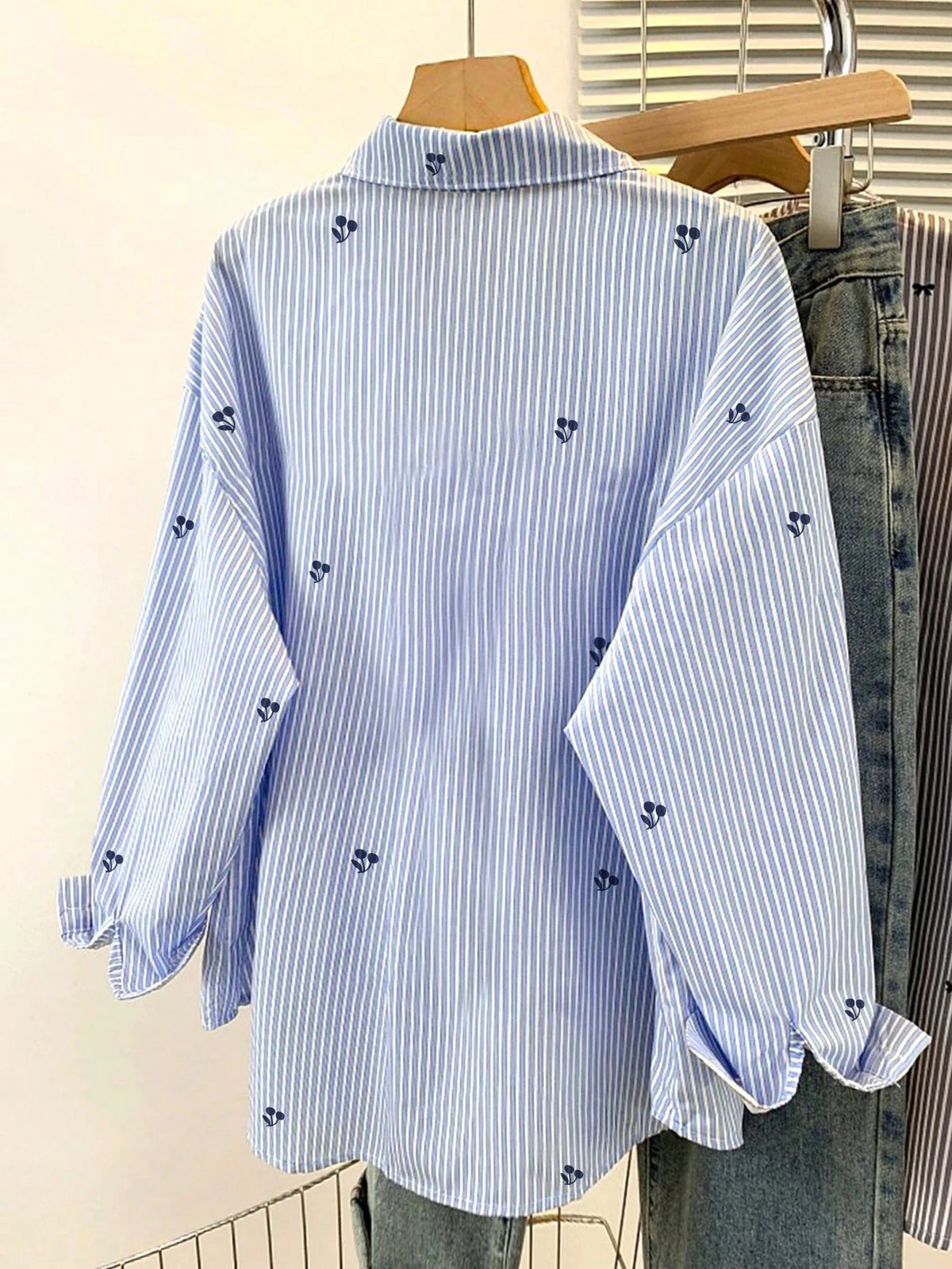 Resyla Women's Plaid Minimalist Casual Long Sleeve Ribbed Shirt, Spring