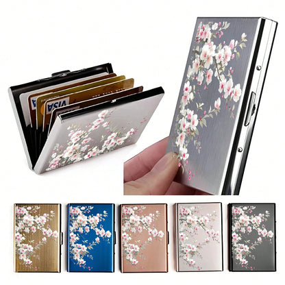 RFID Double-Sided LeatherCredit Card Card Holder Holder Stainless Steel Credit Card Wallet Business Card Holder For Women Men Small Purse Purse Bag Purse Men Wallets Men Black Card Holders Card Holder
