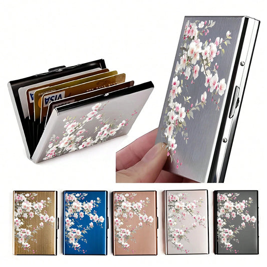 RFID Double-Sided LeatherCredit Card Card Holder Holder Stainless Steel Credit Card Wallet Business Card Holder For Women Men Small Purse Purse Bag Purse Men Wallets Men Black Card Holders Card Holder
