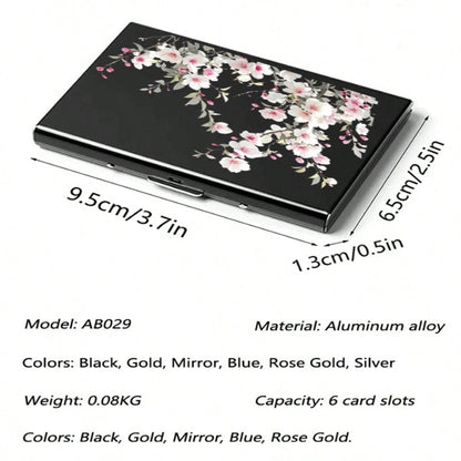 RFID Double-Sided LeatherCredit Card Card Holder Holder Stainless Steel Credit Card Wallet Business Card Holder For Women Men Small Purse Purse Bag Purse Men Wallets Men Black Card Holders Card Holder