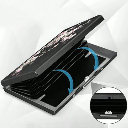 RFID Double-Sided LeatherCredit Card Card Holder Holder Stainless Steel Credit Card Wallet Business Card Holder For Women Men Small Purse Purse Bag Purse Men Wallets Men Black Card Holders Card Holder
