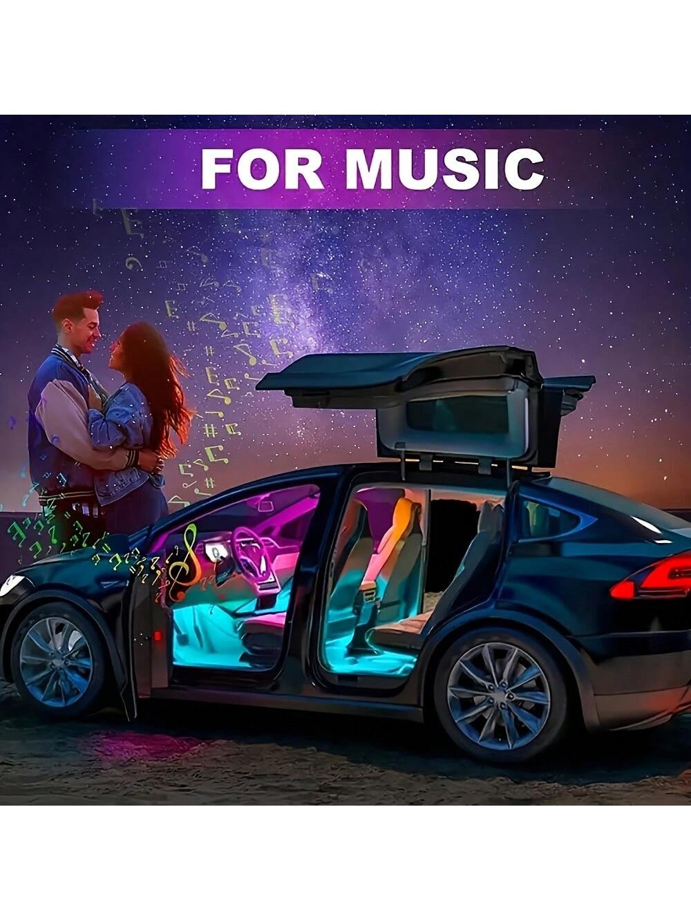 RGB 5-In-1 Car Interior LED Strip Lights, 236 Inches Fiber Optic, 16 Million Colors Neon Ambient Lighting Kit, Sync To Music APP Control, Car Interior, Ambient Lighting Kits