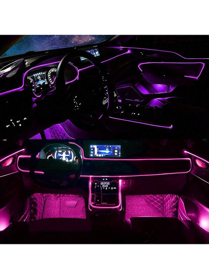 RGB 5-In-1 Car Interior LED Strip Lights, 236 Inches Fiber Optic, 16 Million Colors Neon Ambient Lighting Kit, Sync To Music APP Control, Car Interior, Ambient Lighting Kits