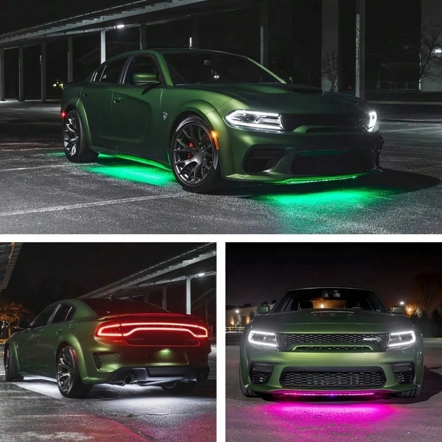 RGB Car Underglow Lighting System| Music Interactive Ambient Lights, APP Controlled, Compatible With SUV, Truck, Sedan, Bright Exterior Upgrade Additions For Night Styling, Perfect Gift For Car Enthu