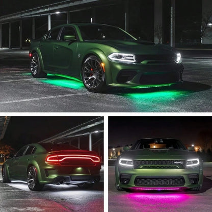 RGB Car Underglow Lighting System| Music Interactive Ambient Lights, APP Controlled, Compatible With SUV, Truck, Sedan, Bright Exterior Upgrade Additions For Night Styling, Perfect Gift For Car Enthu
