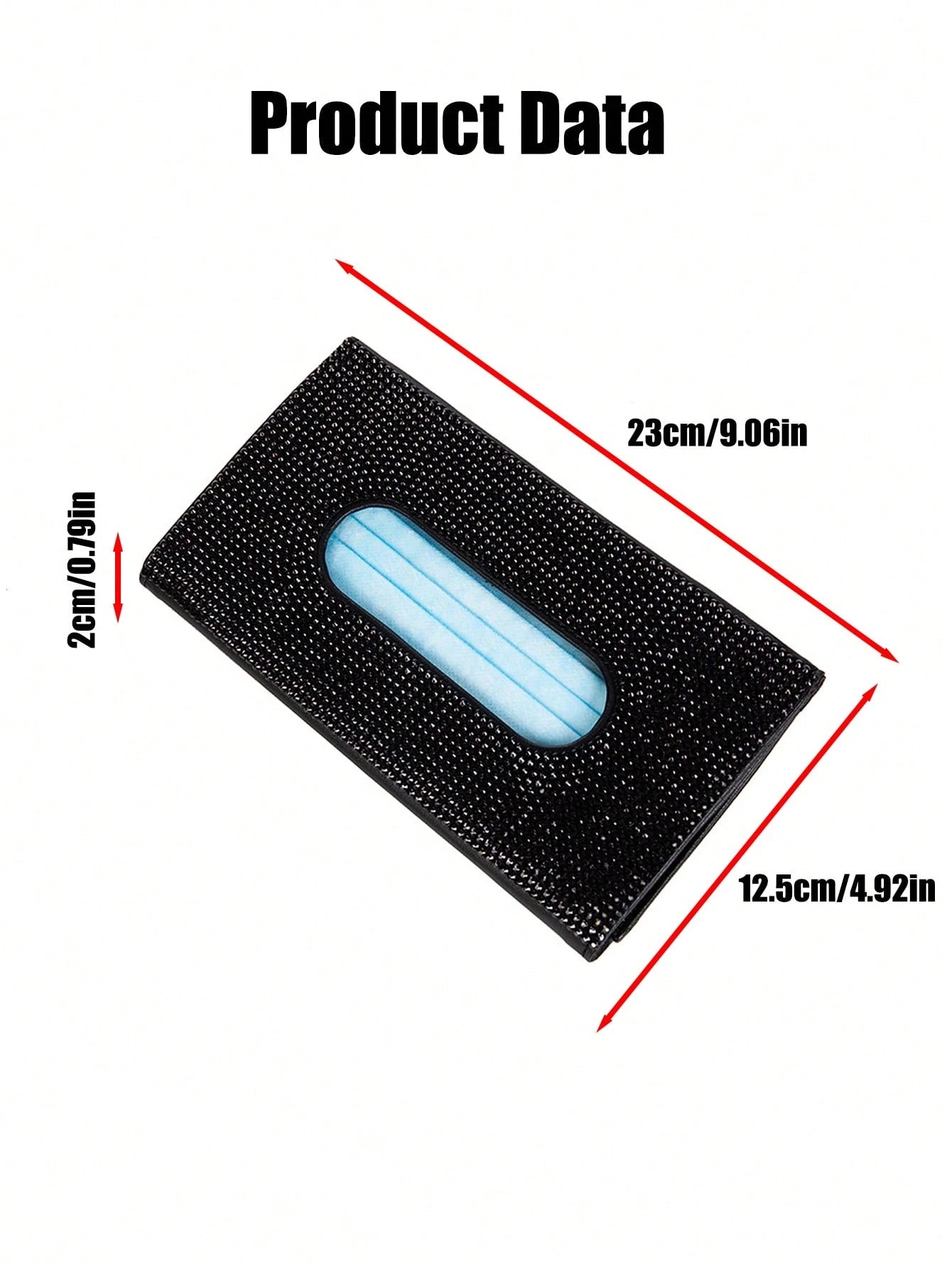 Rhinestone Decor PU Car Tissue Box