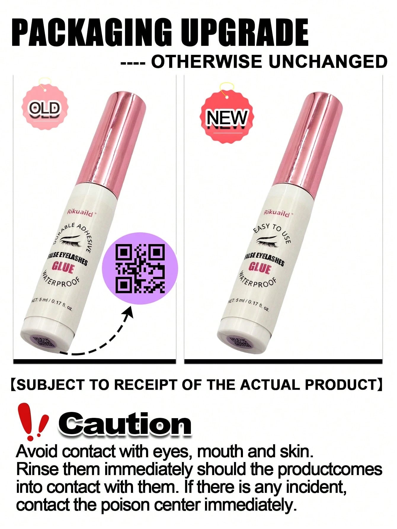 Rikuaild 1pc 5ml White Transparent Waterproof & Quick Drying Eyelash Glue, Long Lasting Eyelash Extension Adhesive