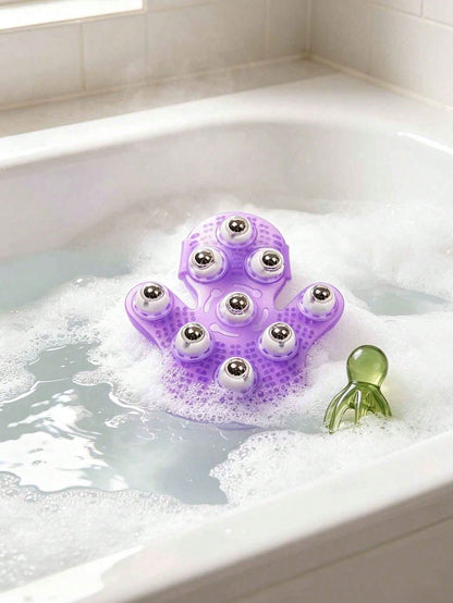 Roller Massage Gloves With Octopus Head Massage Comb Set, Roller Massage Gloves, Octopus Massage Comb, Head Comb, Scalp Massager, Acupoint Massage Tool, Full Body Relaxation And Unblocking Device, Hom