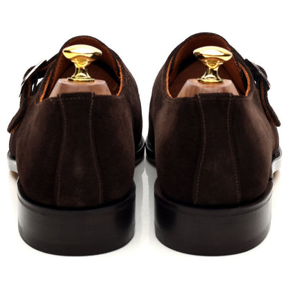 'Rome' Dark Brown Suede Monk Strap UK 8 F