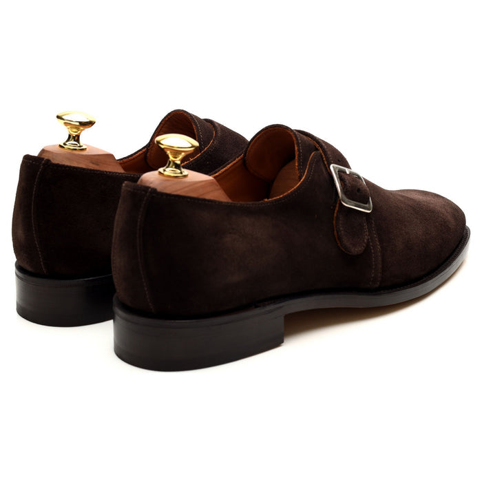 'Rome' Dark Brown Suede Monk Strap UK 8 F