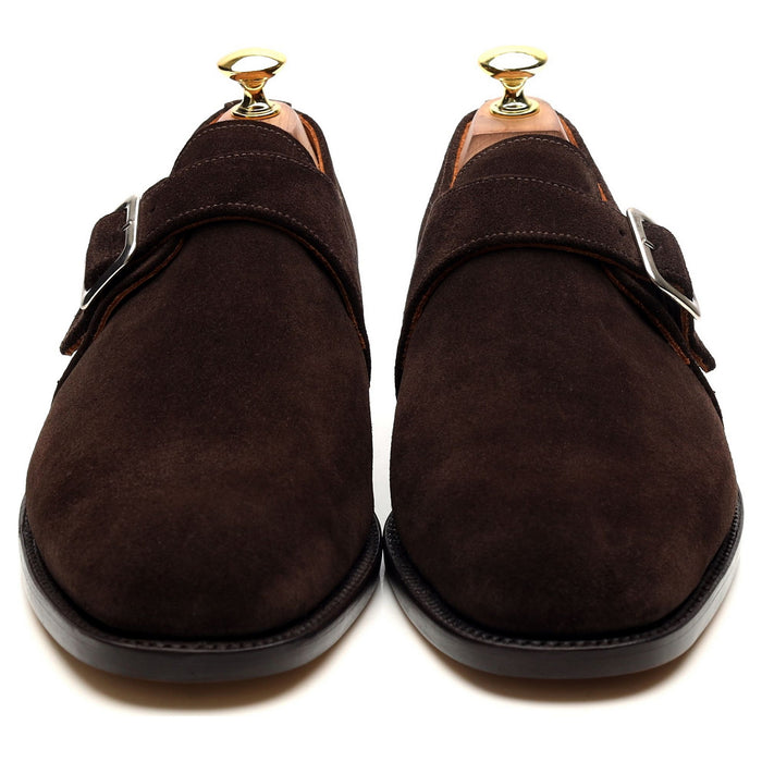 'Rome' Dark Brown Suede Monk Strap UK 8 F